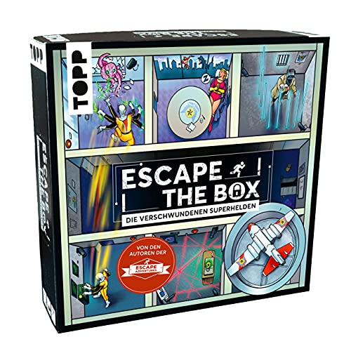TOPP Escape The Box – Die verschwundenen Superhelden: Das ultimative Escape-Room-Erlebnis als Gesellschaftsspiel!: 9 Rätsel-Räume in Einer Schachtel – für 1-4 Spieler – ab 10 Jahren TOPP Escape The Box – Die verschwundenen Superhelden: Das ultimative Escape-Room-Erlebnis als Gesellschaftsspiel!: 9 Rätsel-Räume in Einer Schachtel – für 1-4 Spieler – ab 10 Jahren