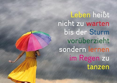 Weisheits-Postkarte 19: Leben heißt nicht zu warten bis der Sturm vorüberzieht, sondern lernen im Regen zu tanzen: VE 10 von Kamphausen Media GmbH