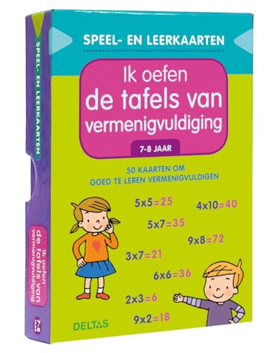 Ik oefen de tafels van vermenigvuldiging 7-8 jaar: 50 kaarten om goed te leren vermenigvuldigen (Speel- en leerkaarten)