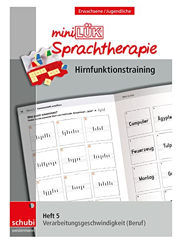 miniLÜK-Sprachtherapie - Hirnfunktionstraining: Heft 5 Verarbeitungsgeschwindigkeit Alltag und Beruf (Schubi-LÜK-Sprachtherapie Erwachsene) miniLÜK-Sprachtherapie - Hirnfunktionstraining: Heft 5 Verarbeitungsgeschwindigkeit Alltag und Beruf (Schubi-LÜK-Sprachtherapie Erwachsene)