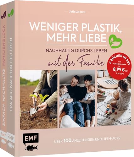 Weniger Plastik, mehr Liebe: Nachhaltig durchs Leben mit der Familie: 2 Bücher im Bundle: Über 100 Anleitungen und Life-Hacks: Haushalt, Kosmetik, Wohnen, Ernährung, Baby, Garten, Reisen und mehr von Edition Michael Fischer / EMF Verlag