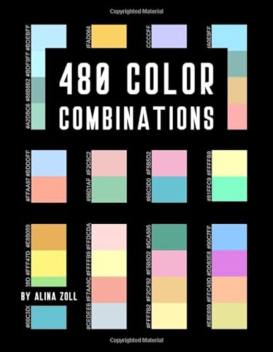 480 Color Combinations: 8.5 x 11 Reference Book for Artists, Graphic Designers, Coloring Book Lovers, Drawing and Painting Students von Independently published
