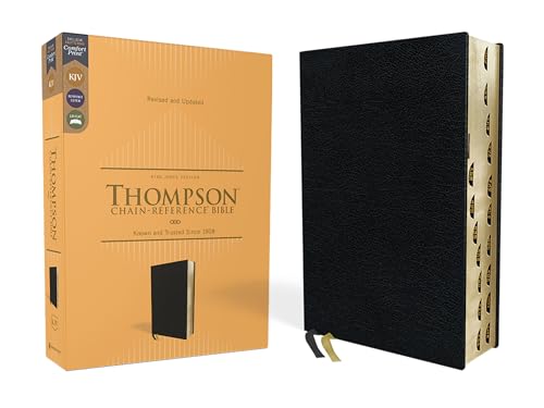 KJV, Thompson Chain-Reference Bible, European Bonded Leather, Black, Red Letter, Thumb Indexed, Comfort Print: King James Version, Black, European Bonded Leather, Red Letter