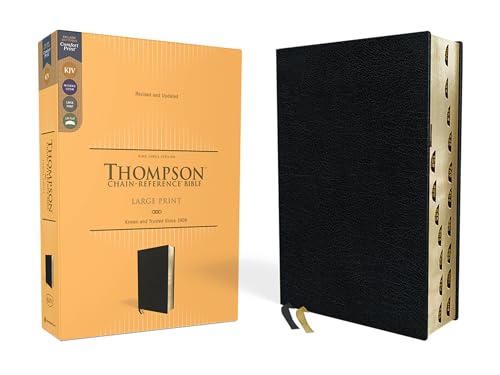 KJV, Thompson Chain-Reference Bible, Large Print, European Bonded Leather, Black, Red Letter, Thumb Indexed, Comfort Print: King James Version, Black, European Bonded Leather, Red Letter