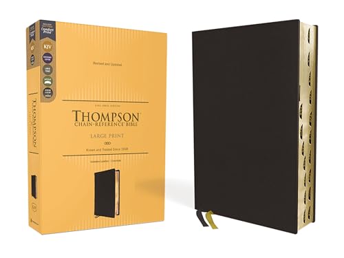 KJV, Thompson Chain-Reference Bible, Large Print, Genuine Leather, Cowhide, Black, Red Letter, Thumb Indexed, Comfort Print: King James Version, ... Cowhide, Art Gilded Edges, Red Letter KJV, Thompson Chain-Reference Bible, Large Print, Genuine Leather, Cowhide, Black, Red Letter, Thumb Indexed, Comfort Print: King James Version, ... Cowhide, Art Gilded Edges, Red Letter