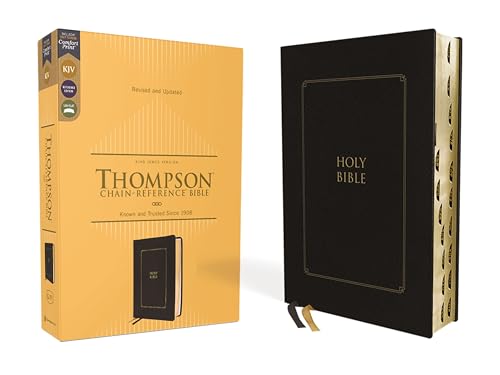 KJV, Thompson Chain-Reference Bible, Leathersoft, Black, Red Letter, Thumb Indexed, Comfort Print: King James Version, Black, Leathersoft, Red Letter