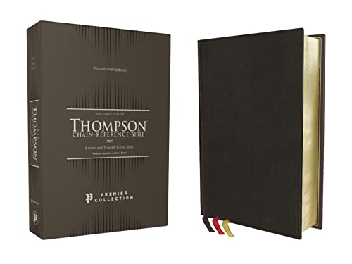KJV, Thompson Chain-Reference Bible, Premium Goatskin Leather, Black, Premier Collection, Art Gilded Edges, Black Letter, Comfort Print: King James ... Leather, Premier Collection, Art Gilded Edges KJV, Thompson Chain-Reference Bible, Premium Goatskin Leather, Black, Premier Collection, Art Gilded Edges, Black Letter, Comfort Print: King James ... Leather, Premier Collection, Art Gilded Edges