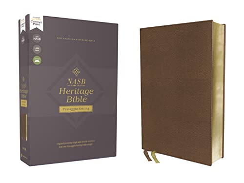 NASB, Heritage Bible, Passaggio Setting, Leathersoft, Brown, 1995 Text, Comfort Print: Elegantly uniting single and double columns into one Passaggio Setting Bible design NASB, Heritage Bible, Passaggio Setting, Leathersoft, Brown, 1995 Text, Comfort Print: Elegantly uniting single and double columns into one Passaggio Setting Bible design