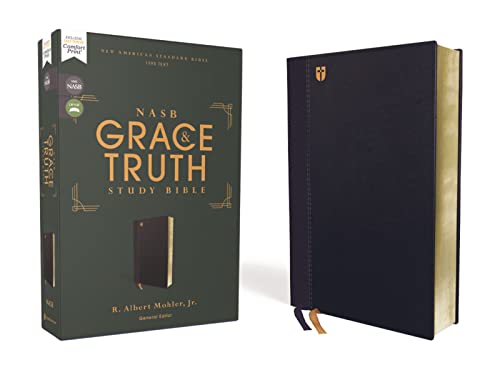 NASB, The Grace and Truth Study Bible (Trustworthy and Practical Insights), Leathersoft, Navy, Red Letter, 1995 Text, Comfort Print: New American ... Navy, Red Letter, 1995 Text, Comfort Print