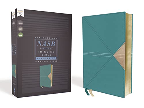 NASB, Thinline Bible, Large Print, Leathersoft, Teal, Red Letter, 1995 Text, Comfort Print NASB, Thinline Bible, Large Print, Leathersoft, Teal, Red Letter, 1995 Text, Comfort Print