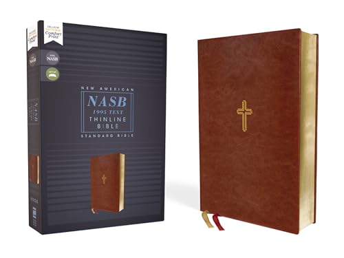 NASB, Thinline Bible, Leathersoft, Brown, Red Letter, 1995 Text, Comfort Print von Zondervan