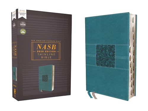 NASB, Thinline Bible, Leathersoft, Teal, Red Letter, 2020 Text, Thumb Indexed, Comfort Print: New American Standard Bible, Teal, Leathersoft, Red Letter, Thinline, Comfort Print