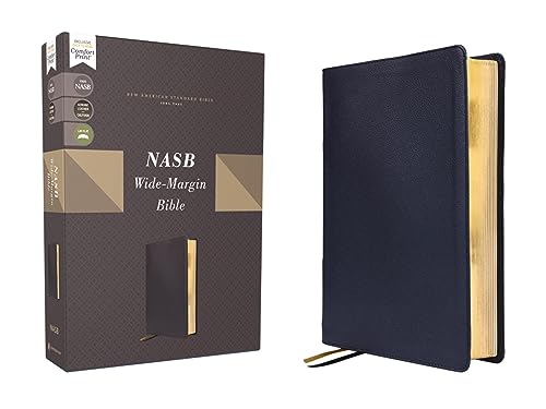 NASB, Wide Margin Bible, Genuine Leather, Calfskin, Navy, Red Letter, 1995 Text, Comfort Print: New American Standard Bible, Navy, Calfskin, Genuine ... Margin, Red Letter, 1995 Text, Comfort Print