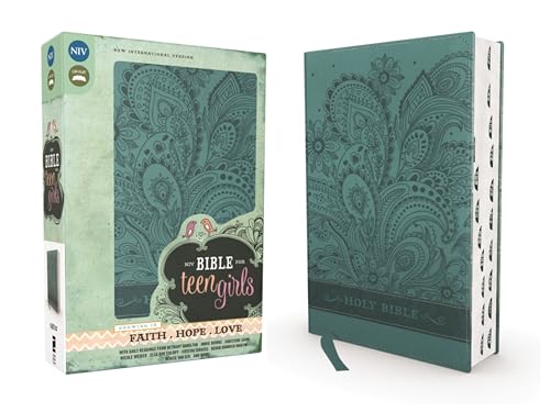 NIV, Bible for Teen Girls, Leathersoft, Blue, Thumb Indexed Tabs: Growing in Faith, Hope, and Love