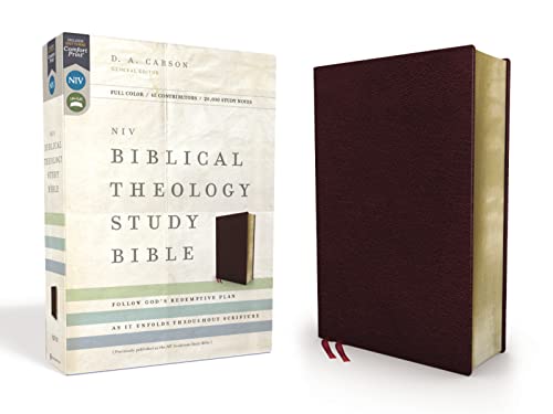 NIV, Biblical Theology Study Bible (Trace the Themes of Scripture), Bonded Leather, Burgundy, Thumb Indexed, Comfort Print: Follow God’s Redemptive Plan as It Unfolds throughout Scripture