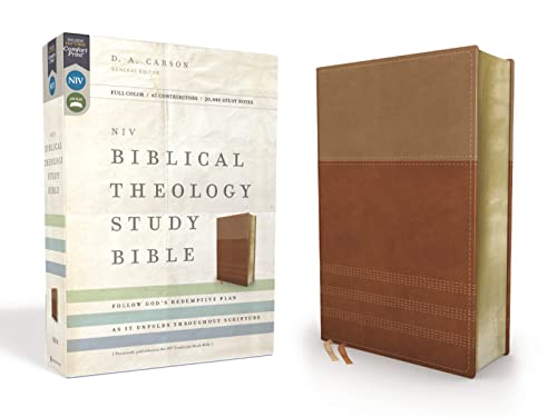NIV, Biblical Theology Study Bible (Trace the Themes of Scripture), Leathersoft, Tan/Brown, Comfort Print: Follow God’s Redemptive Plan as It Unfolds throughout Scripture