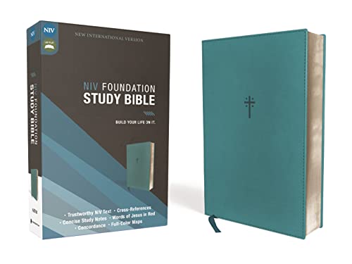 NIV, Foundation Study Bible, Leathersoft, Teal, Red Letter: New International Version, Teal, Leathersoft