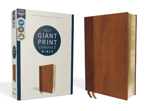 NIV, Giant Print Compact Bible, Leathersoft, Brown, Red Letter, Comfort Print NIV, Giant Print Compact Bible, Leathersoft, Brown, Red Letter, Comfort Print