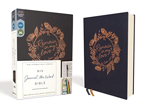 NIV, Journal the Word Bible (With Space for Your Own Artwork), Cloth over Board, Navy, Red Letter, Comfort Print: Reflect, Take Notes, or Create Art Next to Your Favorite Verses NIV, Journal the Word Bible (With Space for Your Own Artwork), Cloth over Board, Navy, Red Letter, Comfort Print: Reflect, Take Notes, or Create Art Next to Your Favorite Verses