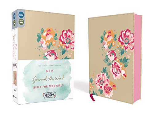NIV, Journal the Word Bible for Teen Girls, Leathersoft over Board, Gold/Floral, Red Letter: Includes Over 450 Journaling Prompts! NIV, Journal the Word Bible for Teen Girls, Leathersoft over Board, Gold/Floral, Red Letter: Includes Over 450 Journaling Prompts!