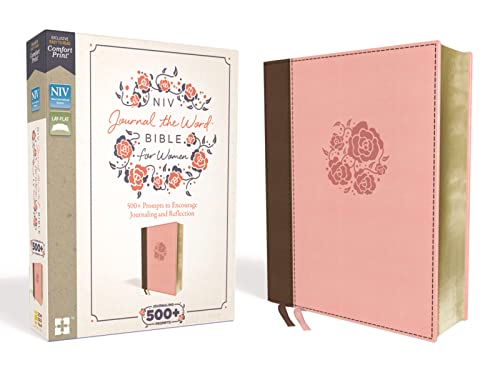NIV, Journal the Word Bible for Women (With Space for Your Own Artwork), Leathersoft, Brown/Pink, Red Letter, Comfort Print: 500+ Prompts to Encourage Journaling and Reflection NIV, Journal the Word Bible for Women (With Space for Your Own Artwork), Leathersoft, Brown/Pink, Red Letter, Comfort Print: 500+ Prompts to Encourage Journaling and Reflection