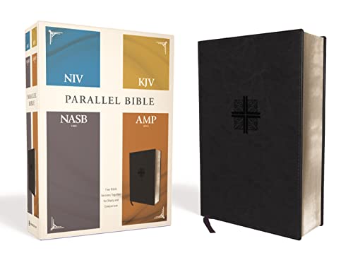 NIV, KJV, NASB, Amplified, Parallel Bible, Leathersoft, Black: Four Bible Versions Together for Study and Comparison NIV, KJV, NASB, Amplified, Parallel Bible, Leathersoft, Black: Four Bible Versions Together for Study and Comparison