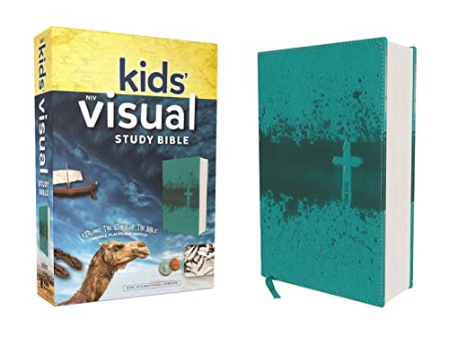 NIV, Kids' Visual Study Bible, Leathersoft, Teal, Full Color Interior: Explore the Story of the Bible---People, Places, and History