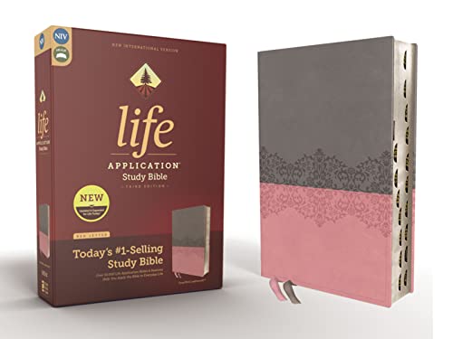 NIV, Life Application Study Bible, Third Edition, Leathersoft, Gray/Pink, Red Letter, Thumb Indexed: New International Version, Gray/Pink, Leathersoft, Red Letter Edition, Thumbed Index