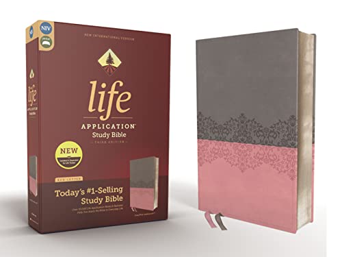 NIV, Life Application Study Bible, Third Edition, Leathersoft, Gray/Pink, Red Letter: New International Version, Gray/Pink, Leathersoft, Red Letter Edition