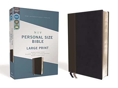 NIV, Personal Size Bible, Large Print, Leathersoft, Black, Red Letter, Comfort Print: New International Version, Black Leathersoft, Personal Size, Comfort Print: Red Letter Edition