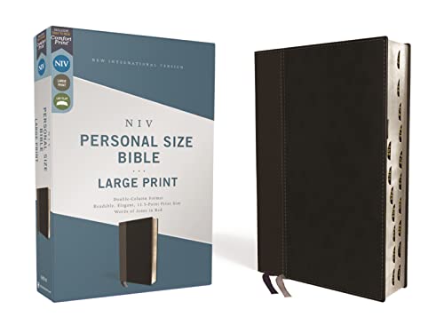 NIV, Personal Size Bible, Large Print, Leathersoft, Black, Red Letter, Thumb Indexed, Comfort Print: New International Version, Black, Leathersoft, Personal Size, Red Letter, Comfort Print