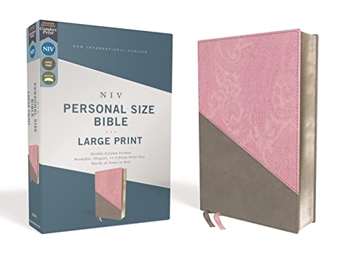 NIV, Personal Size Bible, Large Print, Leathersoft, Pink/Gray, Red Letter, Comfort Print: New International Version, Pink/Gray Leathersoft, Personal Size, Comfort Print: Red Letter Edition