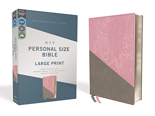 NIV, Personal Size Bible, Large Print, Leathersoft, Pink/Gray, Red Letter, Comfort Print: New International Version, Pink/Gray Leathersoft, Personal Size, Comfort Print: Red Letter Edition NIV, Personal Size Bible, Large Print, Leathersoft, Pink/Gray, Red Letter, Comfort Print: New International Version, Pink/Gray Leathersoft, Personal Size, Comfort Print: Red Letter Edition
