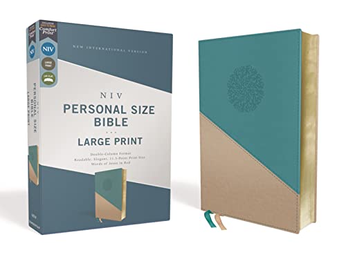 NIV, Personal Size Bible, Large Print, Leathersoft, Teal/Gold, Red Letter, Comfort Print: New International Version, Teal/Gold Leathersoft, Personal Size, Comfort Print: Red Letter Edition
