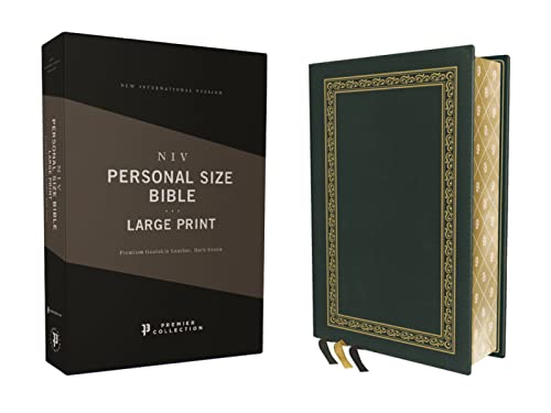NIV, Personal Size Bible, Large Print, Premium Goatskin Leather, Green, Premier Collection, Black Letter, Gauffered Edges, Comfort Print: New ... Leather, Premier Collection, Gauffered Edges NIV, Personal Size Bible, Large Print, Premium Goatskin Leather, Green, Premier Collection, Black Letter, Gauffered Edges, Comfort Print: New ... Leather, Premier Collection, Gauffered Edges
