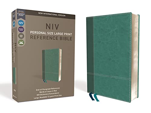 NIV, Personal Size Reference Bible, Large Print, Leathersoft, Teal, Red Letter, Comfort Print NIV, Personal Size Reference Bible, Large Print, Leathersoft, Teal, Red Letter, Comfort Print