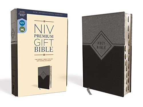 NIV, Premium Gift Bible, Leathersoft, Black/Gray, Red Letter, Thumb Indexed, Comfort Print: The Perfect Bible for Any Gift-Giving Occasion NIV, Premium Gift Bible, Leathersoft, Black/Gray, Red Letter, Thumb Indexed, Comfort Print: The Perfect Bible for Any Gift-Giving Occasion