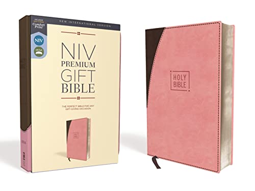 NIV, Premium Gift Bible, Leathersoft, Pink/Brown, Red Letter, Comfort Print: The Perfect Bible for Any Gift-Giving Occasion