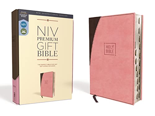 NIV, Premium Gift Bible, Leathersoft, Pink/Brown, Red Letter, Thumb Indexed, Comfort Print: The Perfect Bible for Any Gift-Giving Occasion NIV, Premium Gift Bible, Leathersoft, Pink/Brown, Red Letter, Thumb Indexed, Comfort Print: The Perfect Bible for Any Gift-Giving Occasion