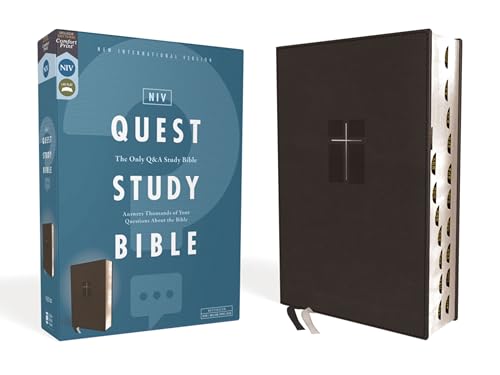 NIV, Quest Study Bible, Leathersoft, Black, Thumb Indexed, Comfort Print: The Only Q and A Study Bible