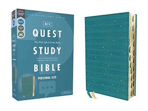 NIV, Quest Study Bible, Personal Size, Leathersoft, Teal, Thumb Indexed, Comfort Print: The Only Q and A Study Bible NIV, Quest Study Bible, Personal Size, Leathersoft, Teal, Thumb Indexed, Comfort Print: The Only Q and A Study Bible