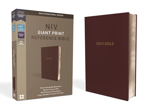 NIV, Reference Bible, Giant Print, Leather-Look, Burgundy, Red Letter, Comfort Print: New International Version, Burgundy, Leather-look, Reference Bible: Red Letter Edition