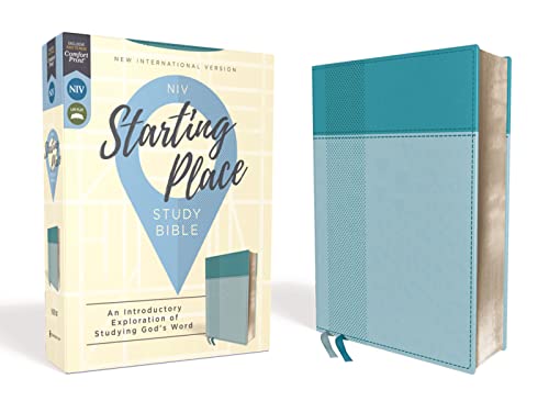 NIV, Starting Place Study Bible (An Introductory Study Bible), Leathersoft, Teal, Comfort Print: An Introductory Exploration of Studying God's Word