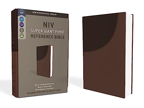 NIV, Super Giant Print Reference Bible, Leathersoft, Brown, Red Letter, Comfort Print: New International Version, Leathersoft, Brown, Red Letter Edition, Super Giant Print, Reference