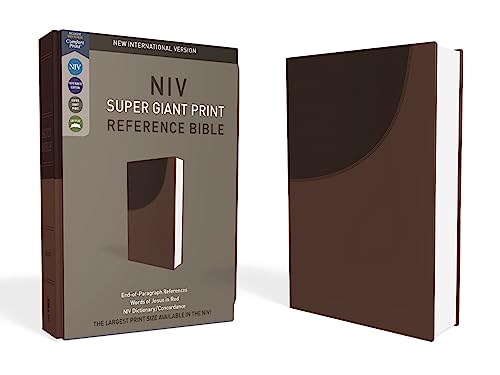 NIV, Super Giant Print Reference Bible, Leathersoft, Brown, Red Letter, Comfort Print: New International Version, Leathersoft, Brown, Red Letter Edition, Super Giant Print, Reference NIV, Super Giant Print Reference Bible, Leathersoft, Brown, Red Letter, Comfort Print: New International Version, Leathersoft, Brown, Red Letter Edition, Super Giant Print, Reference