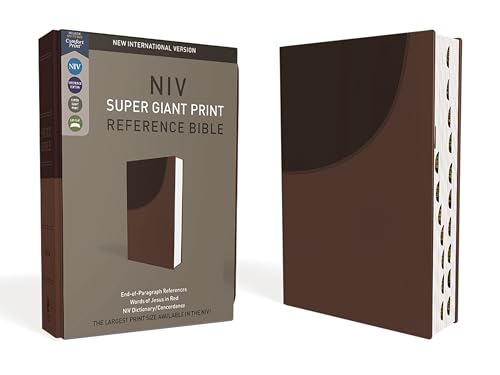 NIV, Super Giant Print Reference Bible, Leathersoft, Brown, Red Letter, Thumb Indexed, Comfort Print: New International Version, Super Giant Print ... Red Letter, Thumb Indexed, Comfort Print