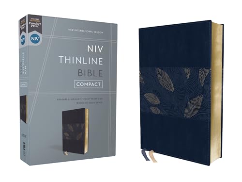 NIV, Thinline Bible, Compact, Leathersoft, Blue Floral, Red Letter, Comfort Print: New International Version, Thinline, Blue Floral, Leathersoft, Red Letter, Comfort Print