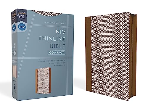 NIV, Thinline Bible, Compact, Leathersoft, Brown/White, Zippered, Red Letter, Comfort Print: New International Version, Brown/White, Leathersoft, Thinline, Compact, Zippered, Red Letter, Comfort Print