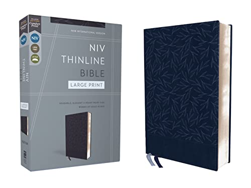 NIV, Thinline Bible, Large Print, Leathersoft, Navy, Red Letter, Comfort Print: New International Version, Thinline, Navy, Leathersoft, Red Letter, Comfort Print von Zondervan