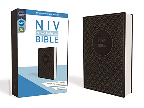 NIV, Value Thinline Bible, Leathersoft, Gray/Black, Comfort Print: New International Version, Charcoal/Black Leathersoft Value Thinline Bible